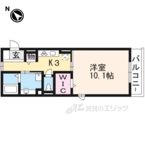 ガーディアンシャトー1(1K/2階)の間取り写真