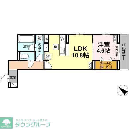 ディーソニア(1LDK/1階)の間取り写真