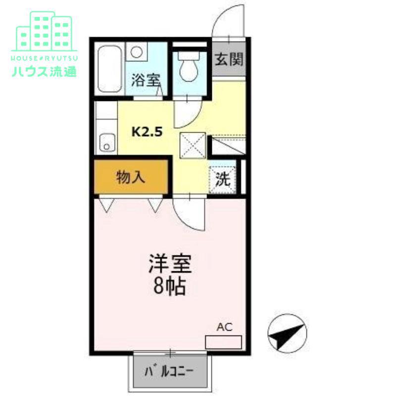 プレミール水主町A(1K/1階)の間取り写真
