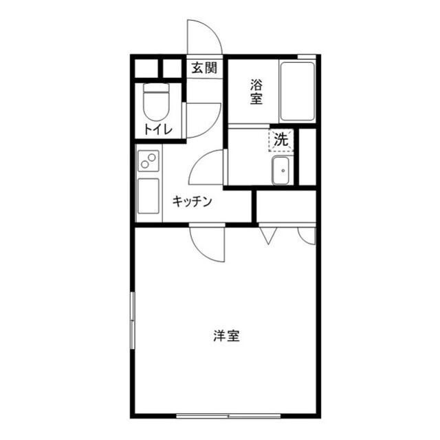 クレールハウスA(1K/2階)の間取り写真