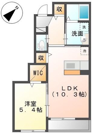 グランディールNA(1LDK/1階)の間取り写真