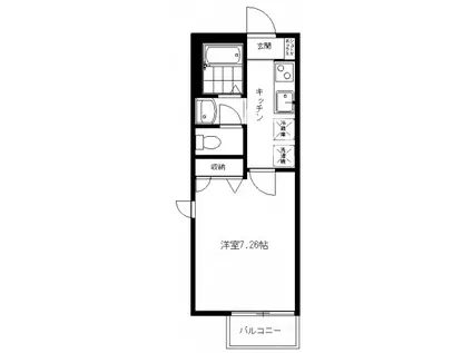プリムローズA(1K/1階)の間取り写真