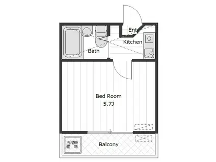 アートパレス新河岸NO6(ワンルーム/2階)の間取り写真