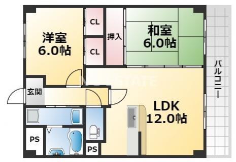 ラフィーネ(2LDK/3階)の間取り写真