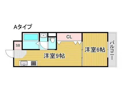 アメニティ住之江(1LDK/2階)の間取り写真