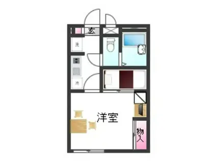 レオパレスサンシャイン北条(1K/2階)の間取り写真