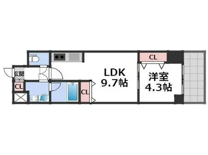 スプランディッド堀江(1LDK/3階)の間取り写真