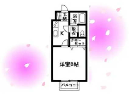 GENIUS(1K/1階)の間取り写真