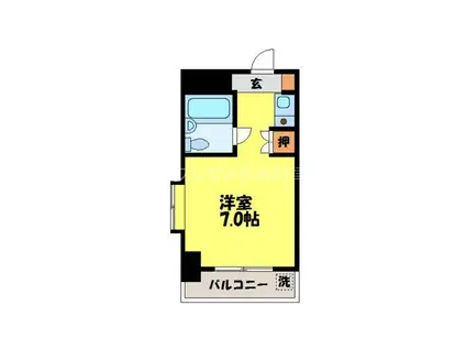 ホワイトパレス長崎(ワンルーム/6階)の間取り写真