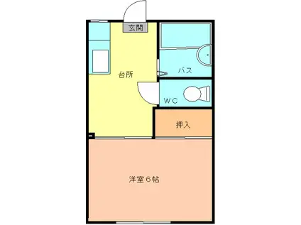 ニューセンチュリー(1DK/1階)の間取り写真