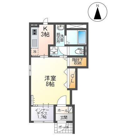 ＪＲ常磐線 泉駅(ＪＲ) 徒歩9分 2階建 築3年(1K/1階)の間取り写真