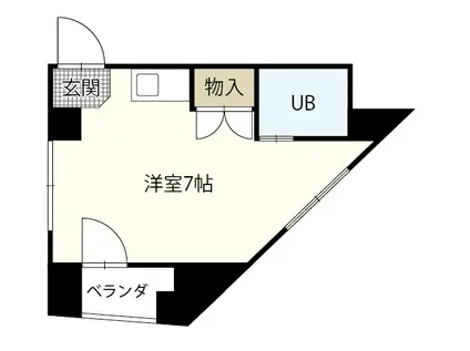 浜田ビル(ワンルーム/5階)の間取り写真