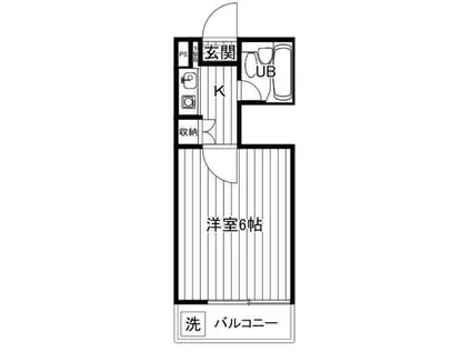 ベルトピア小田急相模原Ⅲ(1K/2階)の間取り写真