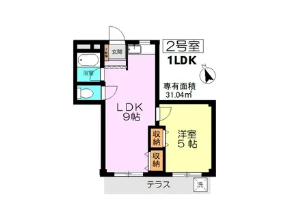 ハイネス坂本(1LDK/1階)の間取り写真