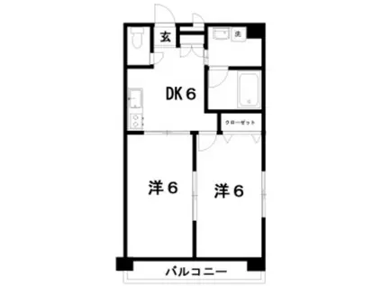 ヴィラ鯉ノ丸I(2DK/6階)の間取り写真