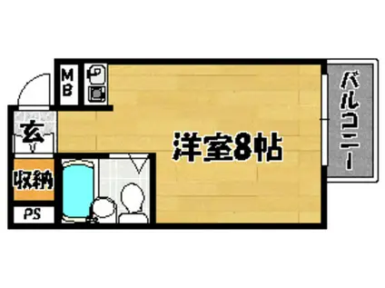 延山マンション(ワンルーム/3階)の間取り写真