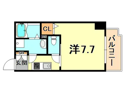 レジデンス神戸レガーロ(1K/10階)の間取り写真