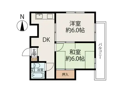 メゾン松村(2DK/3階)の間取り写真