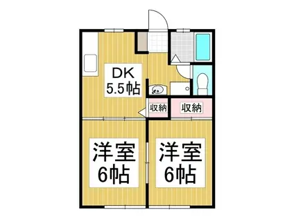 サンハイツ南宮(2DK/1階)の間取り写真