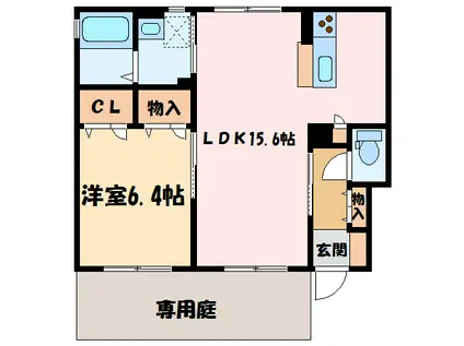 サンライズSAKAI(1LDK/1階)の間取り写真