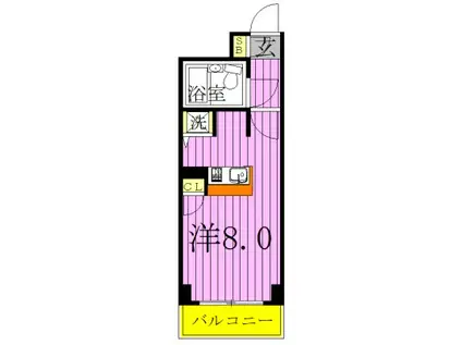 ワコーレエレガンス西新井(ワンルーム/2階)の間取り写真