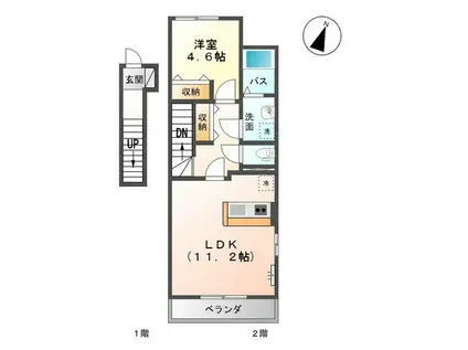 スターパレスONO(1LDK/2階)の間取り写真