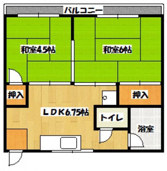 ミトビル(2DK/4階)の間取り写真