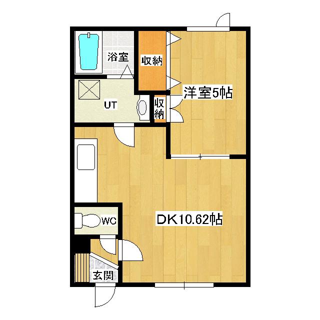 コーポピュア(1LDK/2階)の間取り写真