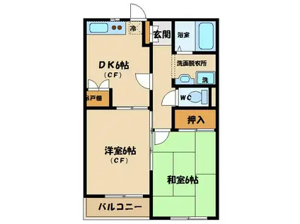 メープルアイ(2DK/1階)の間取り写真