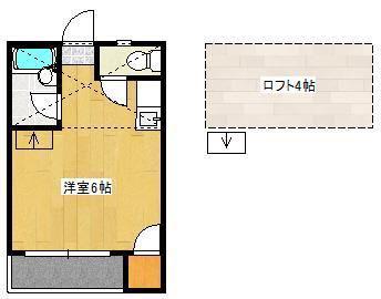 シャルム諏訪野(ワンルーム/1階)の間取り写真