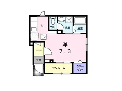 フェア レジデンス(1K/1階)の間取り写真