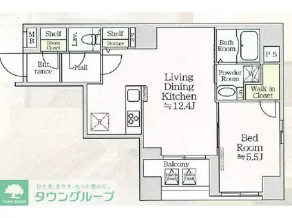 アイルプレミアム月島(1LDK/7階)の間取り写真