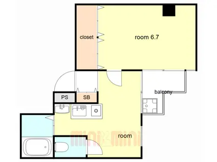サンパレス21垂水(1DK/3階)の間取り写真