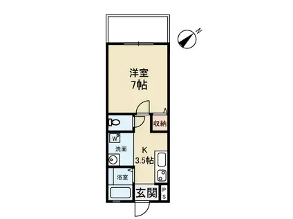 うしおハイツ(1K/1階)の間取り写真