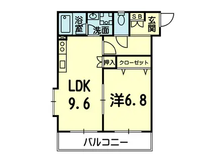 カーサ・リポサンテ(1LDK/1階)の間取り写真