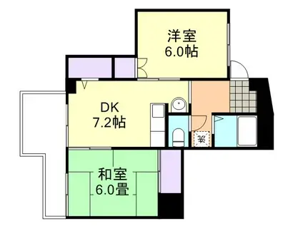 ガーディニア倉敷(2DK/5階)の間取り写真