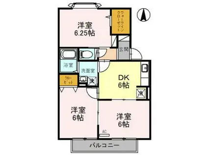 メゾン栄町III(3DK/2階)の間取り写真