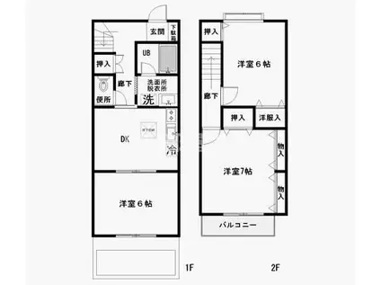 SALEM C(3DK/1階)の間取り写真