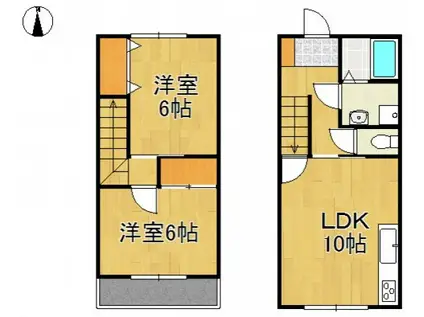 メゾン八王子(2LDK/1階)の間取り写真