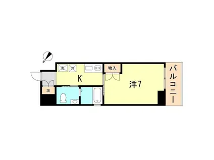 飛松高谷マンション(1K/8階)の間取り写真