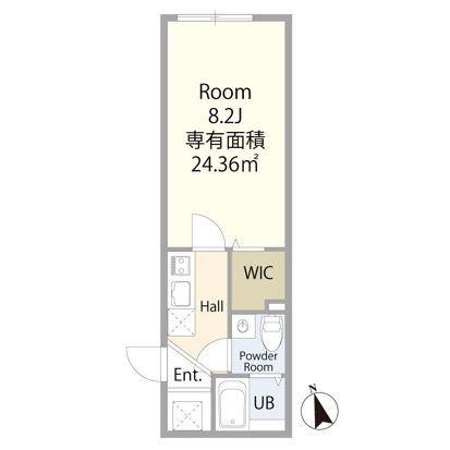 クレスト東村山(1K/2階)の間取り写真
