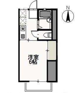 ディナ東岡山(1K/2階)の間取り写真