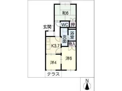 メゾン月ヶ丘(3K/1階)の間取り写真