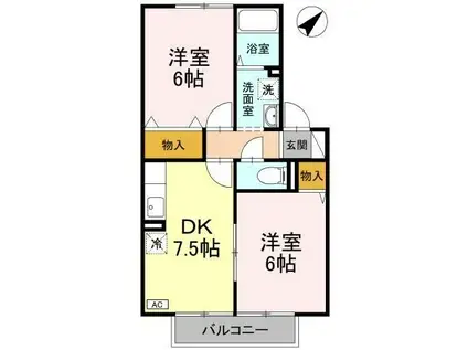 マ・メゾンY(2DK/2階)の間取り写真