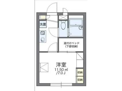 レオパレスBIRDLIME(1K/2階)の間取り写真