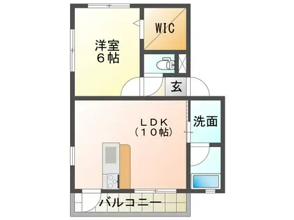 ブランフルールA(1LDK/2階)の間取り写真