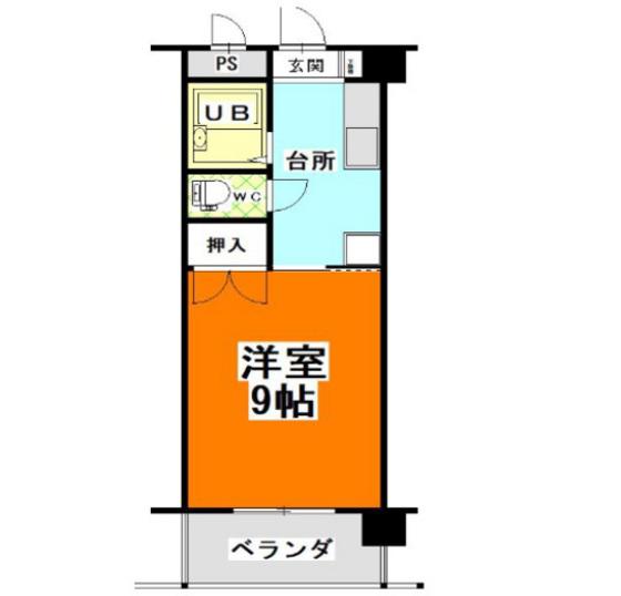 アークハイツ富田町(1K/1階)の間取り写真
