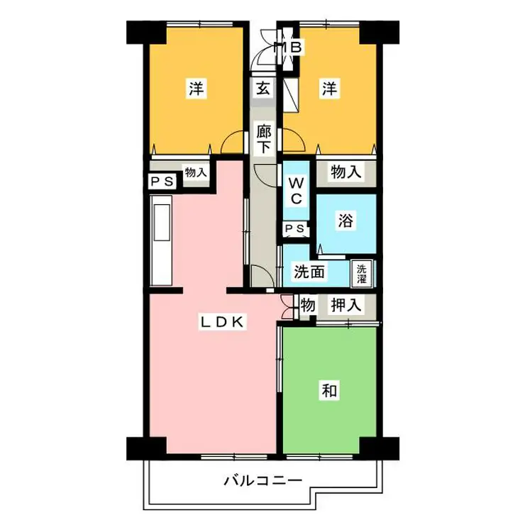 プロスペール谷塚弐番館 6階階 間取り