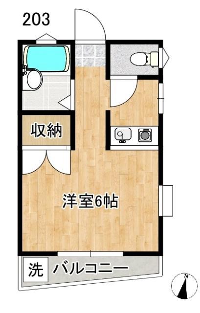 アネックス大潟(1K/2階)の間取り写真
