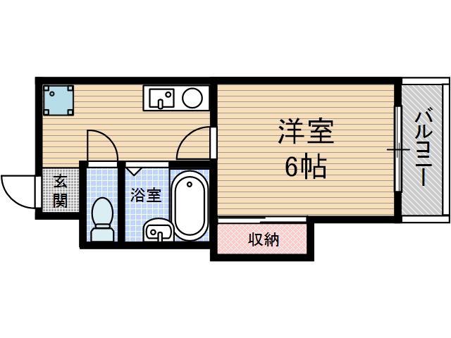 中村10番館(1K/3階)の間取り写真